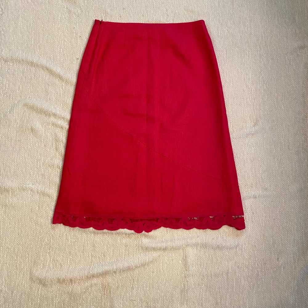 Clothes Hot Pink/Fuchsia A-Line Linen Skirt 8